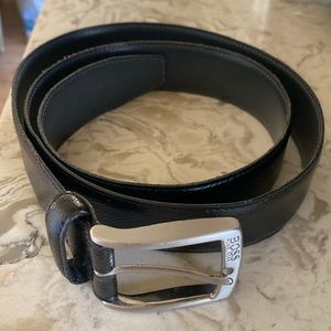HUGO BOSS MENS 100% COW SKIN MONTERRY BLACK BELT HANDMADE IN GUATEMALA🇬🇹🖤🐄🐮